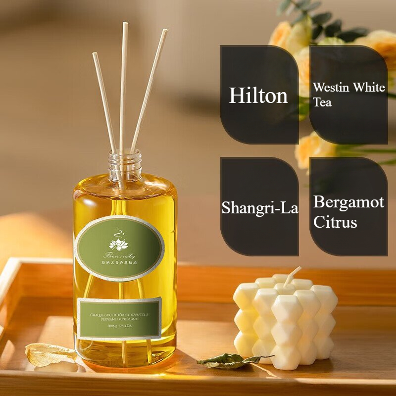 Home Fragrance Jasmine Diffuser - リードディフューザー用フレグランスオイル、ホームフレグランス詰め替え、シャングリ・ラ、ヒルトン、ジャスミン、ベルガモットシトラス、500ml