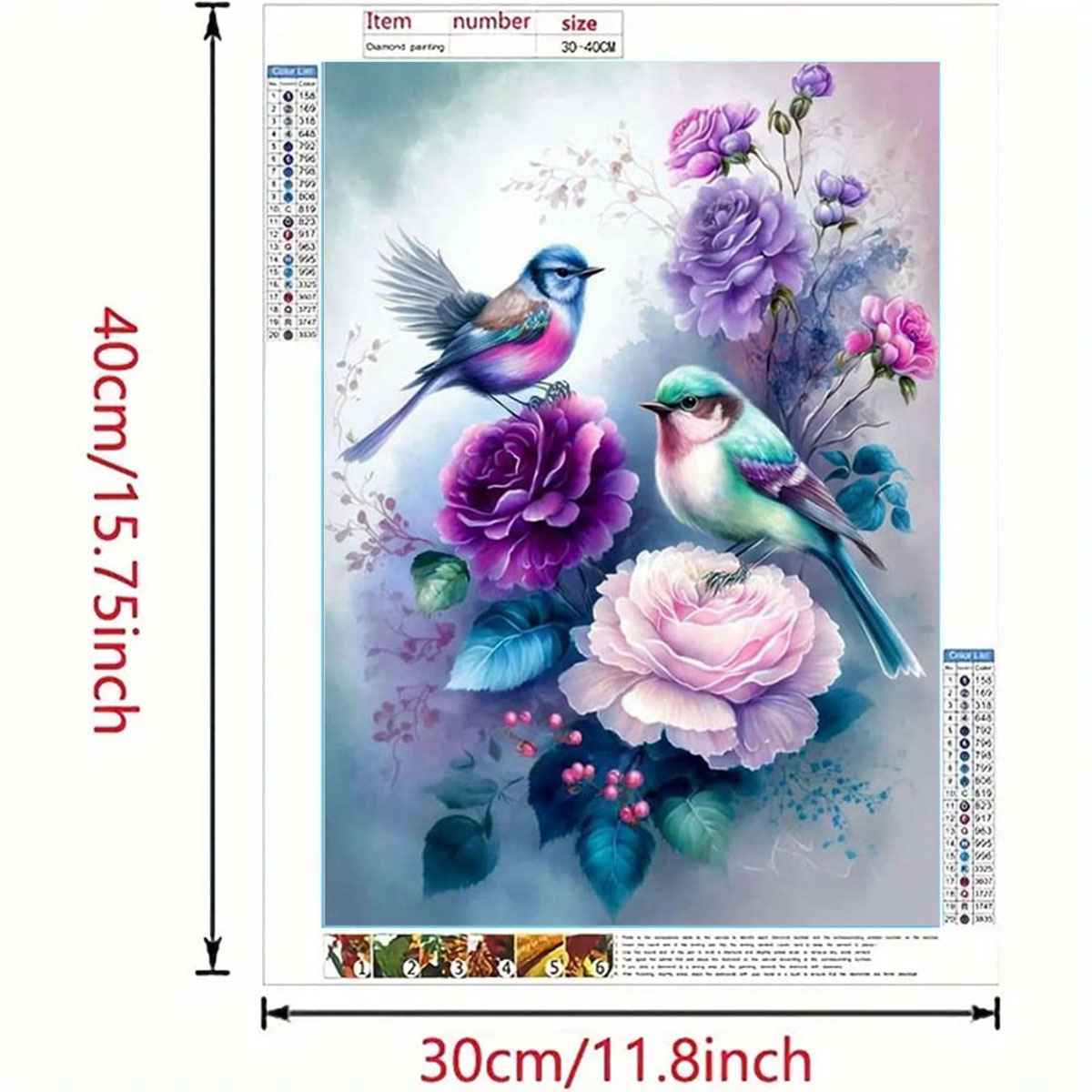 Fragrance Home Decor - 鳥のさえずりと花の香りのダイヤモンドペインティングセット1セット、DIY大人向けフルダイヤモンドホームデコレーション、大人向け、フレームレスアートクラフト