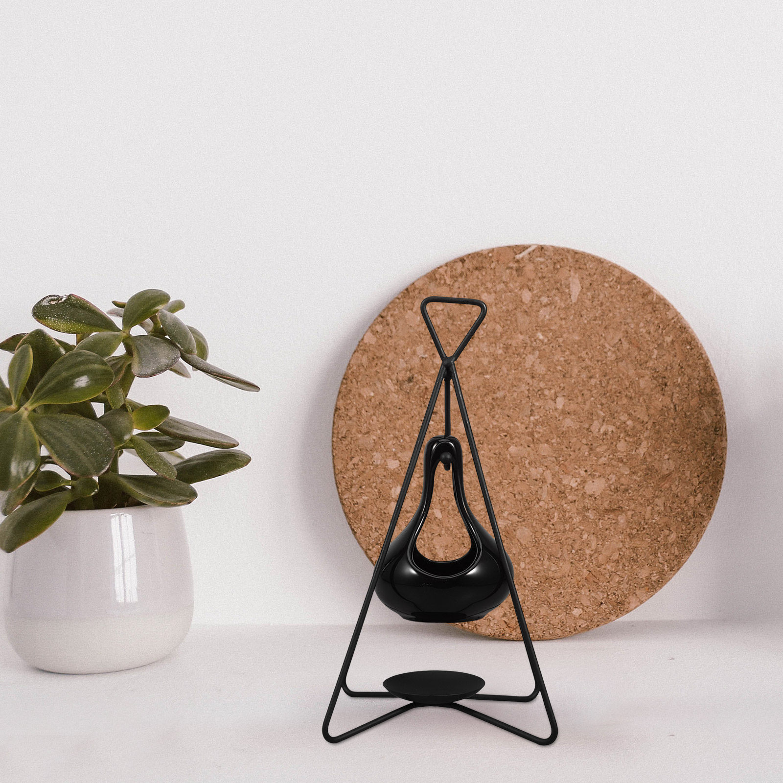 Home Fragrance Zen - アロマワックスバーナー1セット、鉄製セラミック製エッセンシャルオイルバーナー、ホームオフィス、禅室の装飾用フレグランスメルター