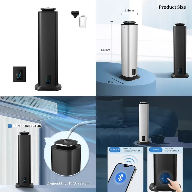 Home Fragrance Diffuser - ホテルホームウォーターレスエッセンシャルオイルディフューザー800mlスマートフレグランスマシン垂直HVACアプリ対応セントディフューザー