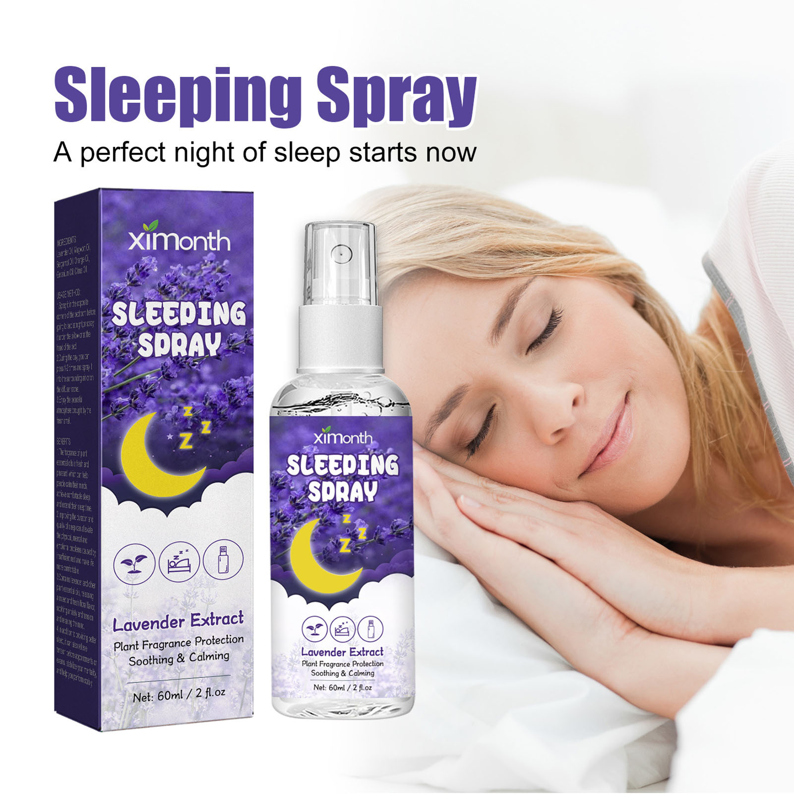 Lavender Pillow Spray - 60ml ベッドタイム カーミング ラベンダー スリープ スプレー