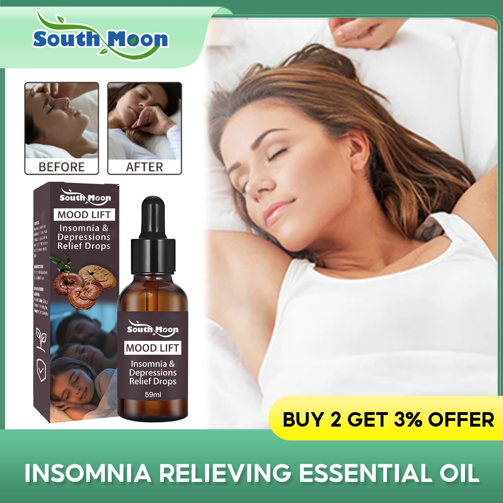 Lavender Pillow Spray - 不眠症治療ドロップ 深い眠り 頭痛 神経衰弱緩和 睡眠の質を促進 減圧睡眠補助エッセンシャルオイル