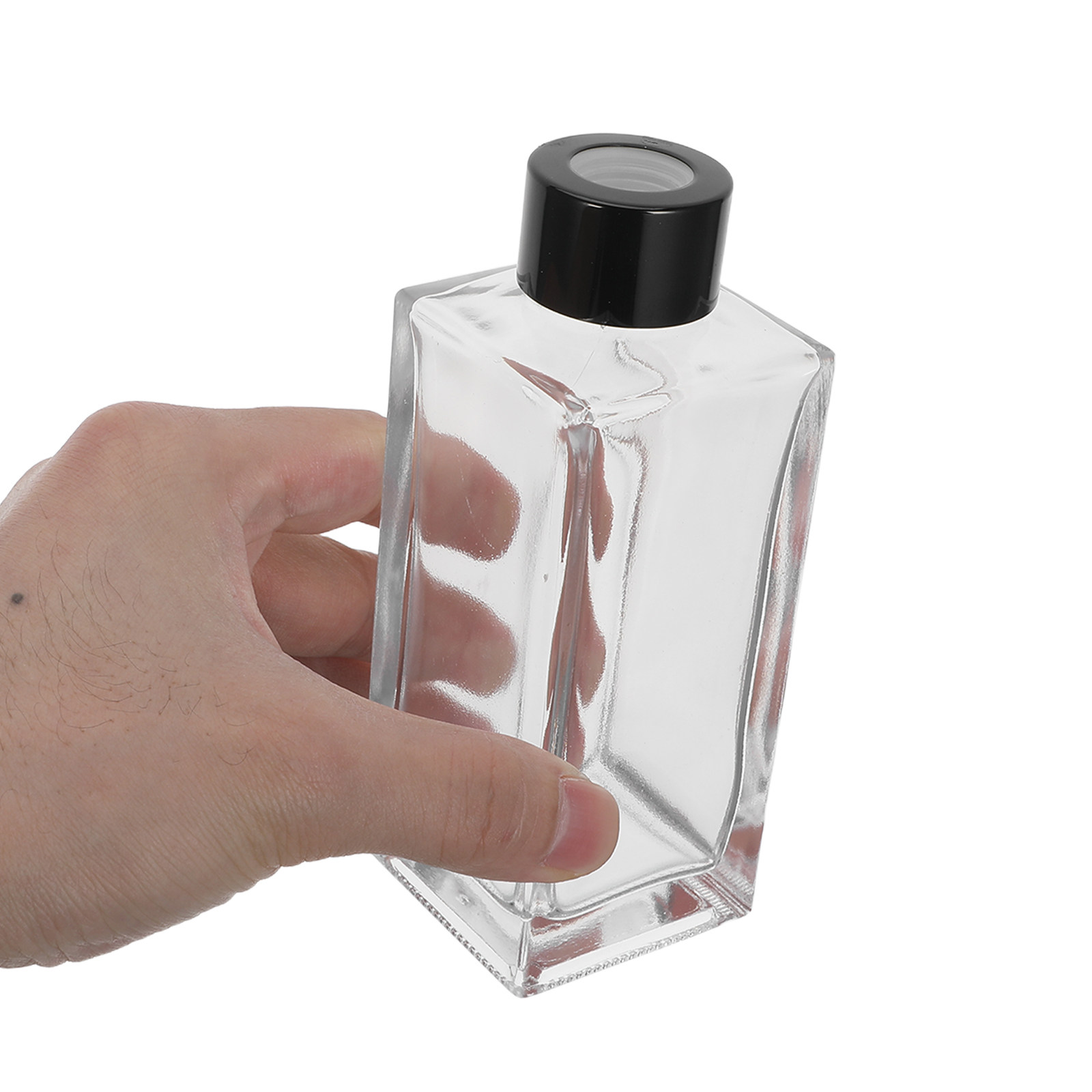 Home Fragrance Diffuser - 4 セットバスルームフレグランスディフューザーリード小型ミニ透明ガラス香水詰め替えボトルセットホームアロマセラピールーム香りスティック