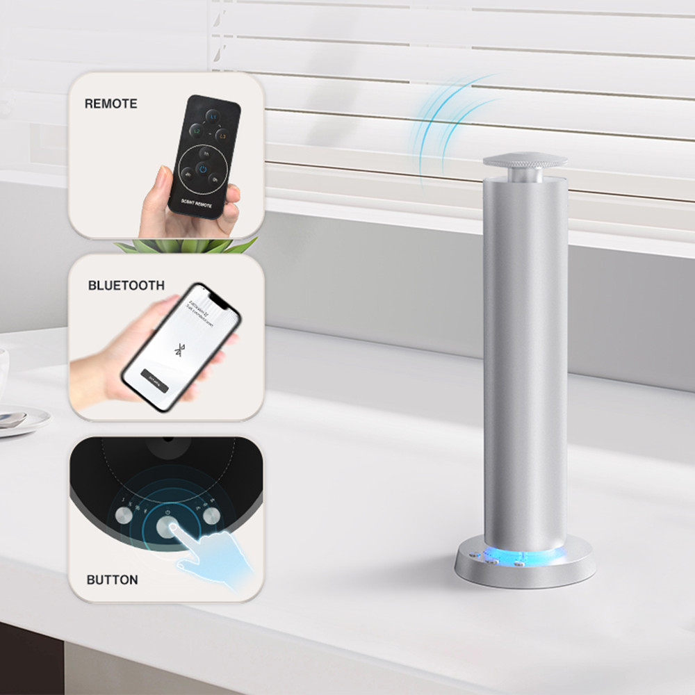 Fragrance Home Decor - ホームフレグランス香水Bluetoothアロマディフューザーバッテリー金属素材エアフレーバー120MLエッセンシャルオイル容量カラムマシン