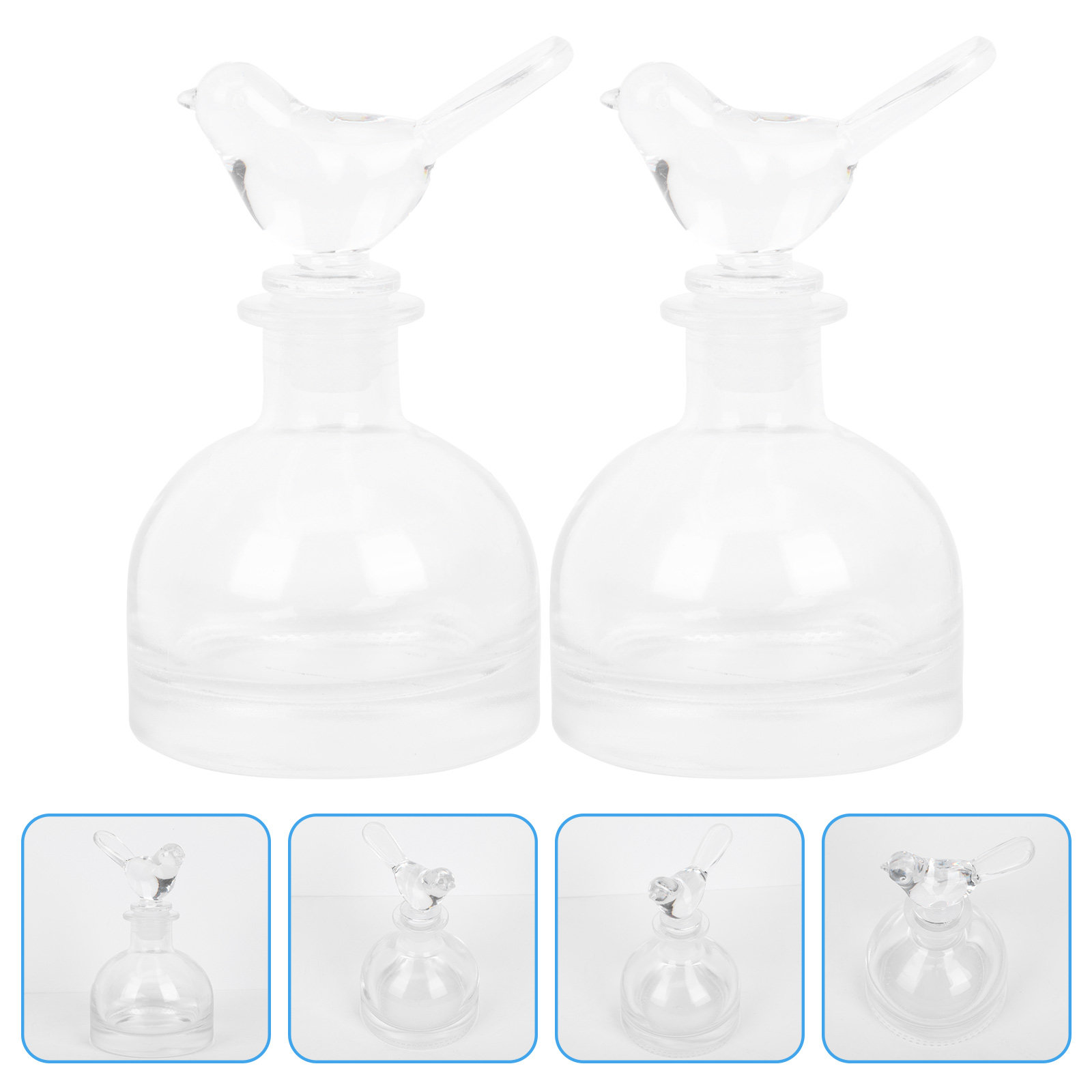 2 個のガラス香水瓶プレミアムクリア頑丈な家庭用車装飾フレグ - Home Fragrance Premium のレビューと価格