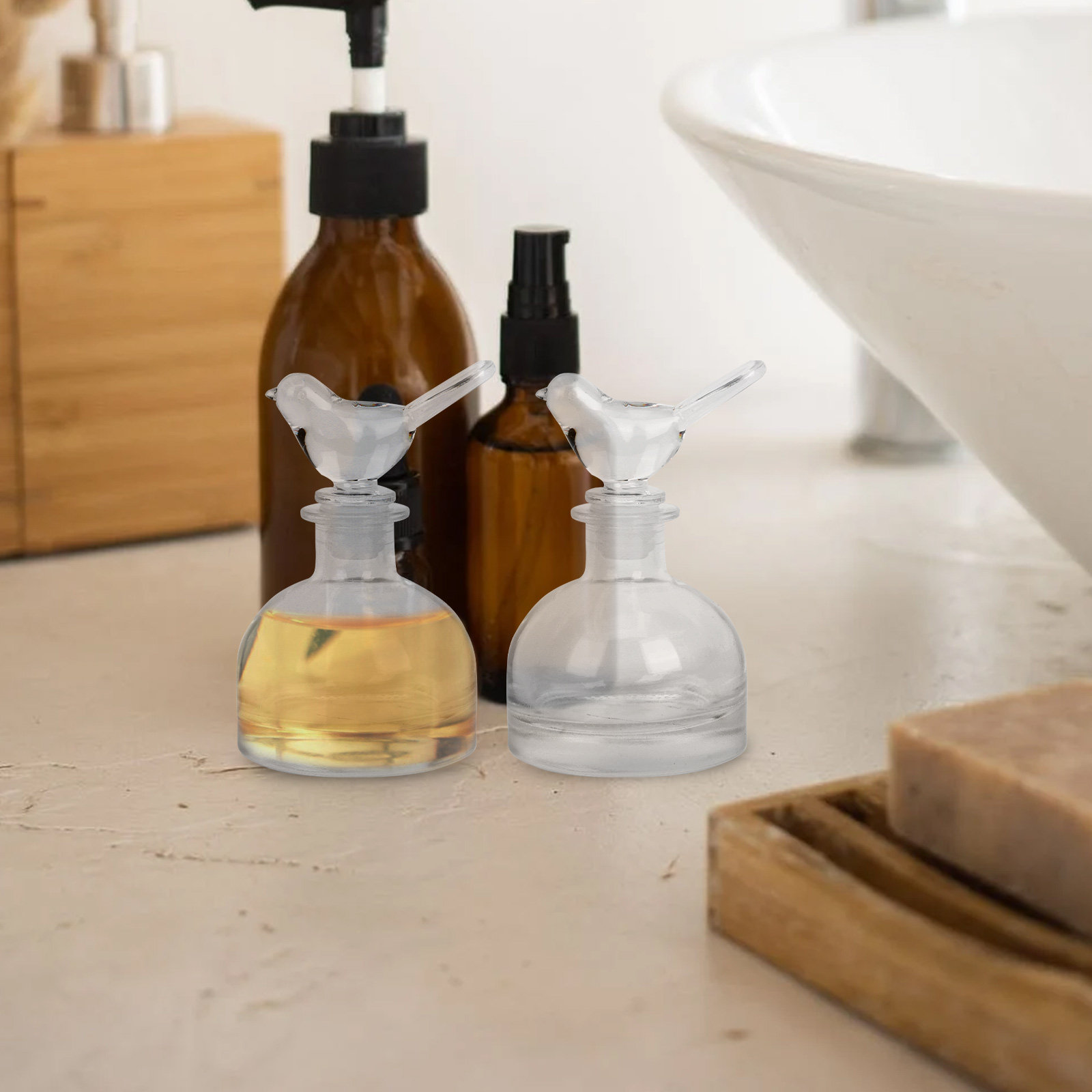 2 個のガラス香水瓶プレミアムクリア頑丈な家庭用車装飾フレグ - Home Fragrance Premium のレビューと価格