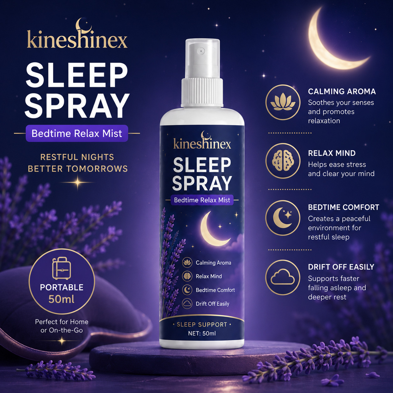 睡眠スプレー – 心を落ち着かせる香りのベッドタイムリラック - Lavender Pillow Spray のレビューと価格