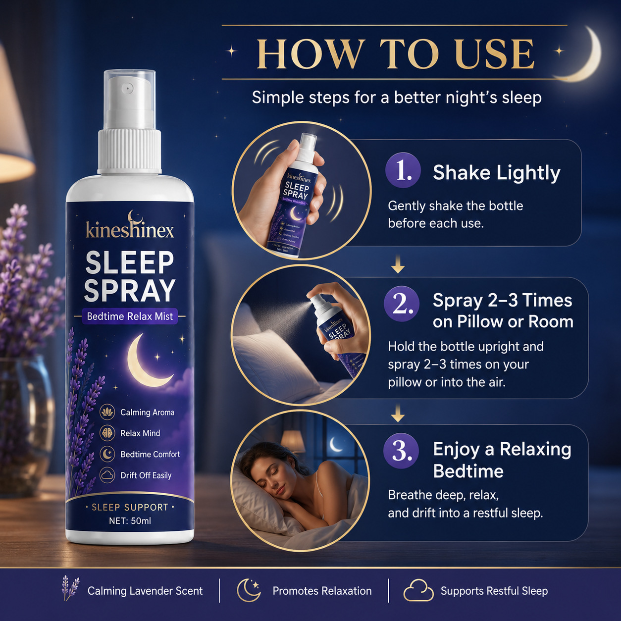 睡眠スプレー – 心を落ち着かせる香りのベッドタイムリラック - Lavender Pillow Spray のレビューと価格
