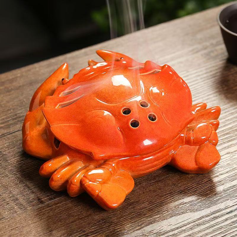 面白いカニの形をした香炉セラミック動物フィギュアホームオフィ - Xmas Home Fragrance のレビューと価格